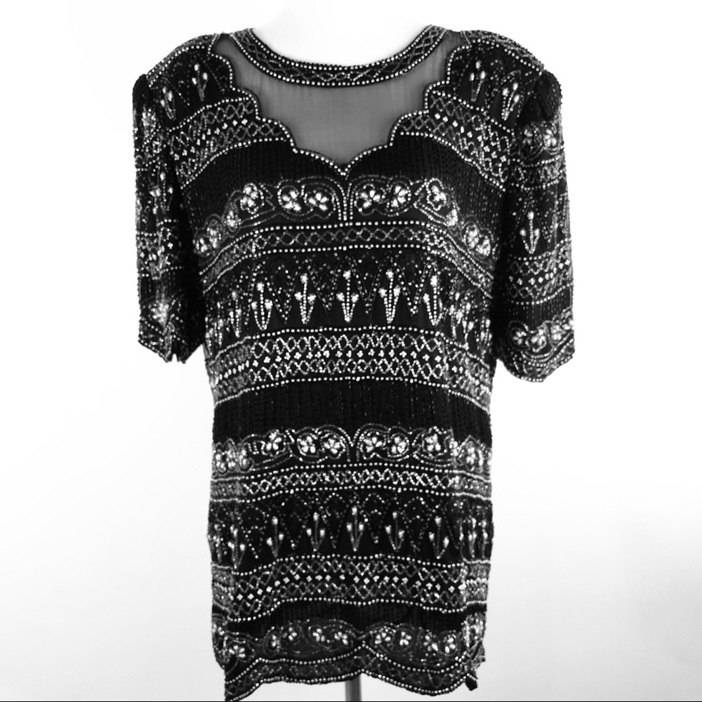 Laurence Kazar beaded tunic - Picture 2 of 8